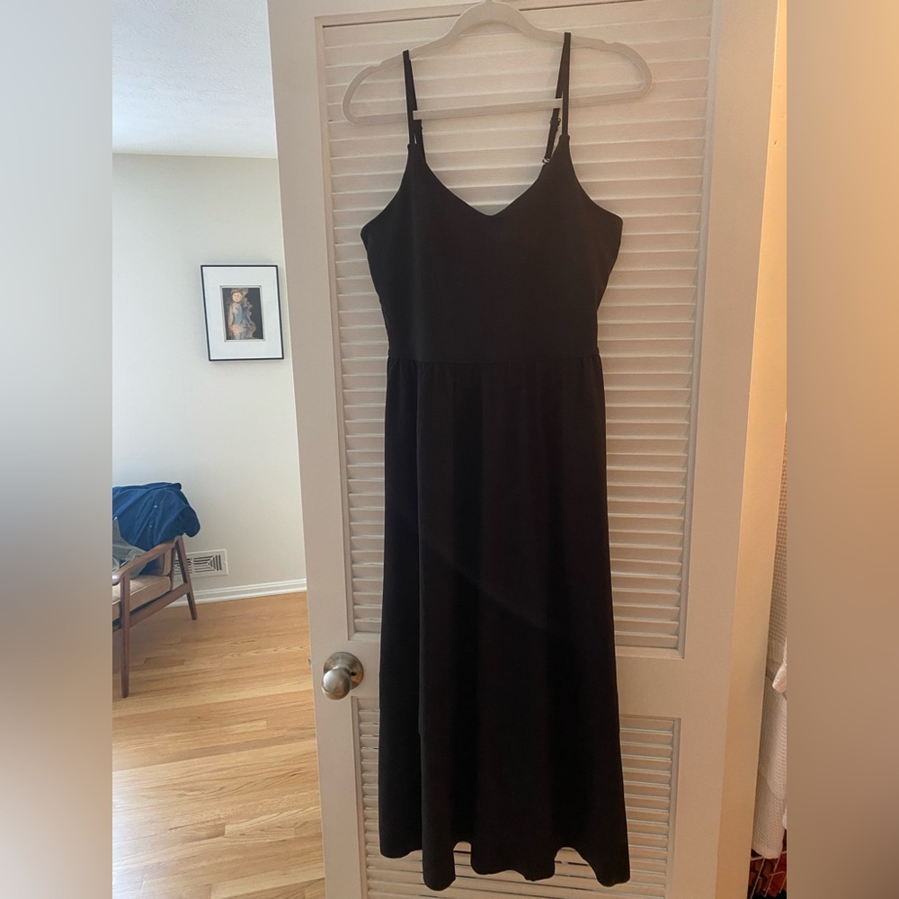 Athleta Black Maxi Dress Spaghetti Strap Sundress